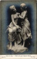 Tendre Aveu. Salon de 1909. ND Phot. / Erotic nude lady sculpture s: Hippolyte Moreau (EK)