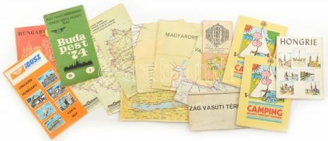 16 db magyar utazási és turista térkép a szocialista időkből