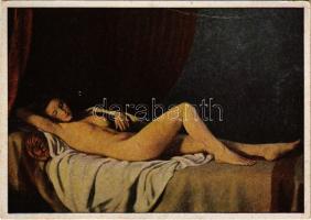 Die Ruhende. München, Haus der Deutschen Kunst / Erotic nude lady art postcard s: Joh. Schult (EK)