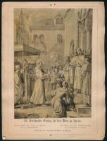 cca 1890 Szent Bernát megérkezik a Speier-i dómba, fénynyomat, 12,5×9 cm