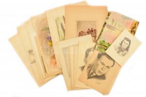 Gazdag József (?-?): 24 db rajz klf. témákban (lovas képek, portrék, stb.). Klf. technikák (akvarell...