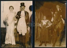 cca 1930 Góth Sándor (1869-1946) színész és felesége Kertész Ella (1879-1936) színésznő, 2 db fotó, 18×12 cm