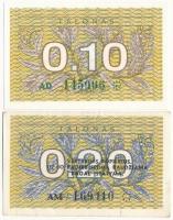 Litvánia 1991. 0,10T + 0,20T T:II-III  Lithuania 1991. 0,10 Talonas + 0,20 Talonas C:XF-F  Krause P#29,#30