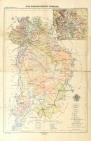 cca 1920 Pest Pilis Solt vármegye közigazgatási térkép beszakadásokkal 30x40 cm