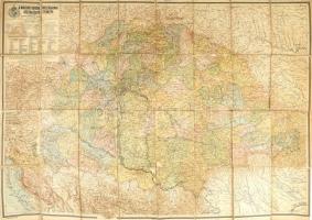 1913 A Magyar Korona országainak Közigazgatási térképe. Kogutowitz Manó. 120 x 80 cm Megviselt állapotban
