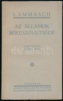 Lammasch, Heinrich: Az államok békeszövetsége. Bp., 1918, Pallas. Kiadói papírkötés, jó állapotban.