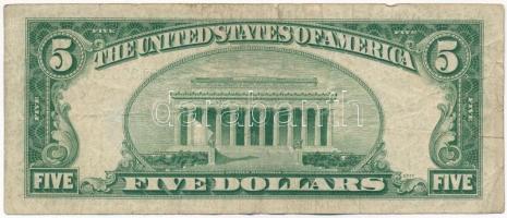 Amerikai Egyesült Államok 1957-1961. (1953B) 5$ "Silver Certificate - kisméretű", kék pecs...