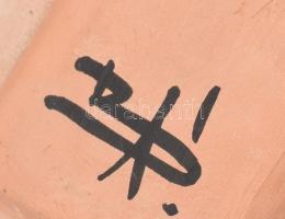 2 db Borsódi Ágnes mázas kerámia falidísz 20 cm és figura 9 cm