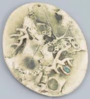 Sövegjártó Mária (1942-):mázas kerámia falidísz, jelzett, hibátlan 20 cm