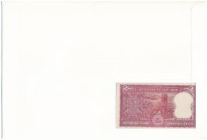 India DN 2R felbélyegzett borítékban, bélyegzéssel T:I 
India ND 2 Rupees in envelope with stamp an...