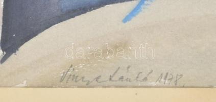 Vincze László (1934-2020): Tulipánok, 1978. Akvarell, ceruza, papír, üvegezett fakeretben, 42,5×32,5...