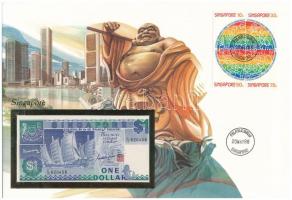 Szingapúr 1987. 1$ felbélyegzett borítékban, bélyegzéssel T:I Singapore 1987. 1 Dollar in envelope with stamp and cancellation C:UNC