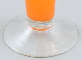 Narancssárga muránói üveg váza, jelzés nélkül, m: 40 cm