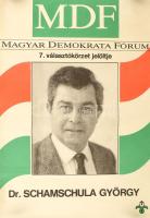 1989 2db MDF plakát, Beke Kata és Dr. Schamschula György, gyűrődésekkel, 45x32cm