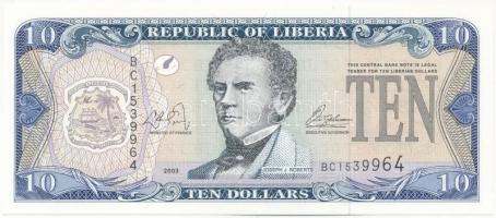 Libéria 2003. 10$ BC 1539964 T:I- Liberia 2003. 10 Dollars BC 1539964 C:AU Krause P#27a