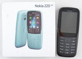 Nokia 220 4G Dual SIM kártyafüggetlen fekete színű mobiltelefon eredeti, bontott csomagolásban