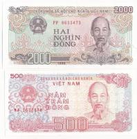 Vietnam 1988. 500D + 2000D T:I- Vietnam 1988. 500 Dong + 2000 Dong C:AU Krause P#101, P#107
