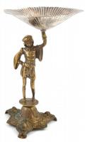 Figurális kínáló, réz és fém, jelzés nélkül, kopott, m: 32 cm