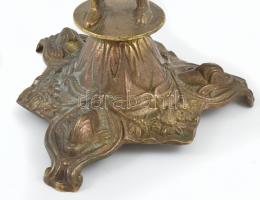 Figurális kínáló, réz és fém, jelzés nélkül, kopott, m: 32 cm