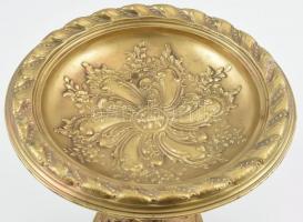 Gyümölcs kínáló, réz, kopott, m: 26 cm, d: 28 cm