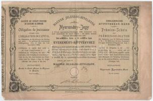 Budapest 1911. Magyar Jelzálog Hitelbank nyeremény-jegye szárazpecséttel és bélyegzéssel T:III kisebb beszakadások
