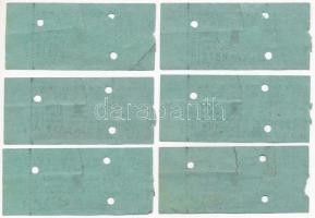 ~1935. 1P "Eger Megyei Város helypénzjegy" (6x) sorszámkövetők, lyukasztással és betépésse...