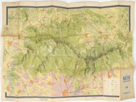 1956 A Mátra turistaútjai, a Kartográfiai Vállalat kiadása, Budapest, 58x82 cm