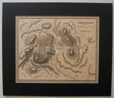 cca 1815 Jeruzsálem térkép paszpartuban / Jerusalem map in paper-frame 34x28 cm