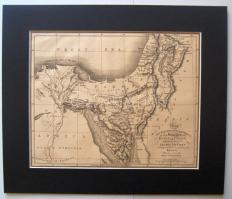 cca 1815 Az egyiptomból Kánaánba vándorló zsidók térkép paszpartuban / Map of the journeing and encampments of the Isralites in paper-frame 34x28 cm