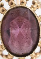 Arany (Au) 14K ametisztköves fülbevalópár, jelzett, 1,8×1,2 cm, bruttó: 2,1 g