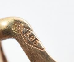 Arany (Au) 14K ametisztköves fülbevalópár, jelzett, 1,8×1,2 cm, bruttó: 2,1 g