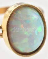Arany (Au) 14K opálköves gyűrű, jelzett, méret: 55, bruttó: 3,1 g