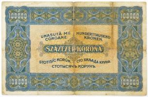 1923. 100.000K "F131 012754" sorszámmal "Orell Füssli Zürich" T:III,III- szakadá...