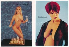7 db MODERN erotikus sakk motívum képeslap / 7 modern erotic chess motive postcards