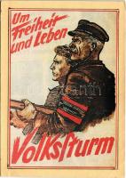 Um Freiheit und Leben! Deutscher Volkssturm Wehrmacht / WWII NSDAP German Nazi Party propaganda (non PC) (EB)