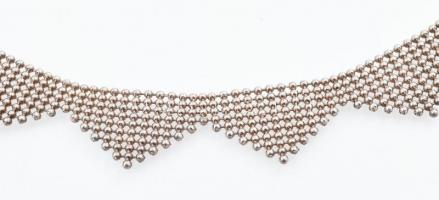 Ezüst(Ag) golyómintás nyakék, jelzett, h: 50 cm, nettó: 23,2 g