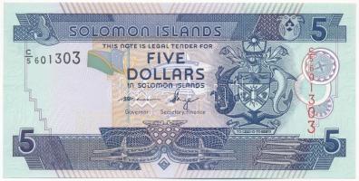Salamon-szigetek DN (2006-2012) 5$ C/5 601303 T:I Solomon Islands ND (2006-2012) 5 Dollars C/5 601303 C:UNC Krause P#26