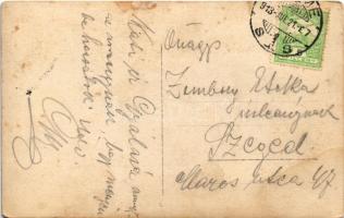 1913 Magyar folklór, sütögetés az udvaron / Hungarian folklore, grilling in the yard. photo (fl)