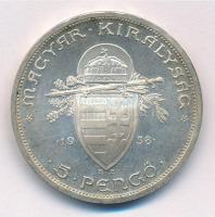 1938. 5P Ag "Szent István" T:1- Adamo P8.1