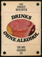 Drinks ohne Alkohol / Alkoholmentes koktélok, 16 db színes fotókkal illusztrált, német nyelvű receptkártya, kissé sérült kiadói papírtokban