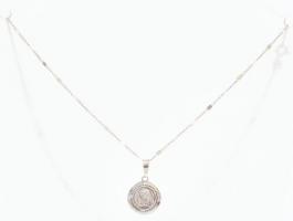 Ezüst(Ag) fantáziamintás nyaklánc Szűz Mária függővel, jelzett, h: 45 cm, nettó: 3,8 g