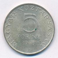 1948. 5Ft Ag "Petőfi" T:1- patina Adamo EM1