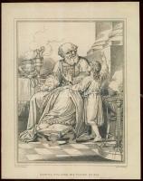 cca 1815 Samuel elmeséli látomását metszet / Samuel telling his vision engraving 18x25 cm