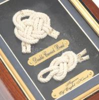 2 db komplkáltabb matróz csomót ábrázoló üveg tetejű doboz. 20x14x10 cm