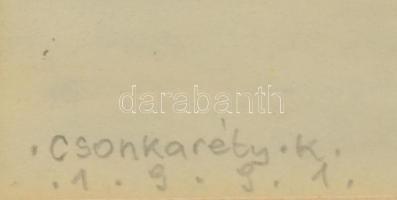 Csonkaréti Károly: A Debrecen őrnaszád. Akvarell, papír, Jelzett, üvegezett keretben. 17x23 cm