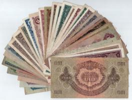 1930-1946. 34xklf Pengő bankjegytétel, közte 1945. 50P + "Vöröshadsereg Parancsnoksága" + ...