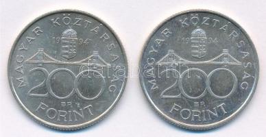 1994. 200Ft Ag "Deák" (2x) T:1-,2 Adamo F13.1