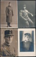 cca 1918-1940 Katonákat ábrázoló fotólapok, 5 db, némelyik felületén törésnyom, 14×9 cm