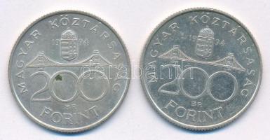 1994. 200Ft Ag "Deák" (2x) T:1-,2 patina Adamo F13.1