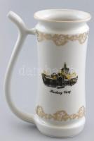 Karlovy Vary csehszlovák porcelán kúrapohár. Matricás, jelzett, minimális kopással, m: 14 cm